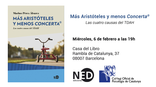 El llibre <i>Más Aristóteles y menos Concerta®</i> es presenta el proper 6 de febrer a la Casa del llibre